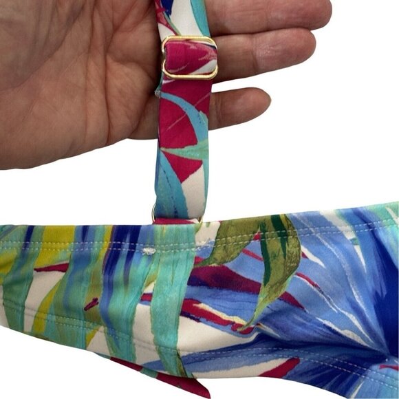 TIME & TRU Tropical Print Swimsuit Bikini Top Women 3X (24W-26W) Adjustable NEW - Picture 6 of 15